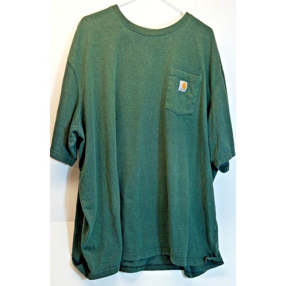 Carhartt Original Fit T-Shirt Mens 4XL Short Sleeve Crew Neck Pocket‎ Logo Green